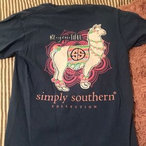 Simply Southern Navy Blue Llama tee